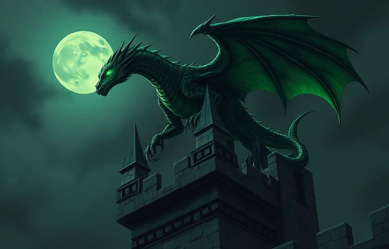 Der Grüne Drache auf dem Burgturm